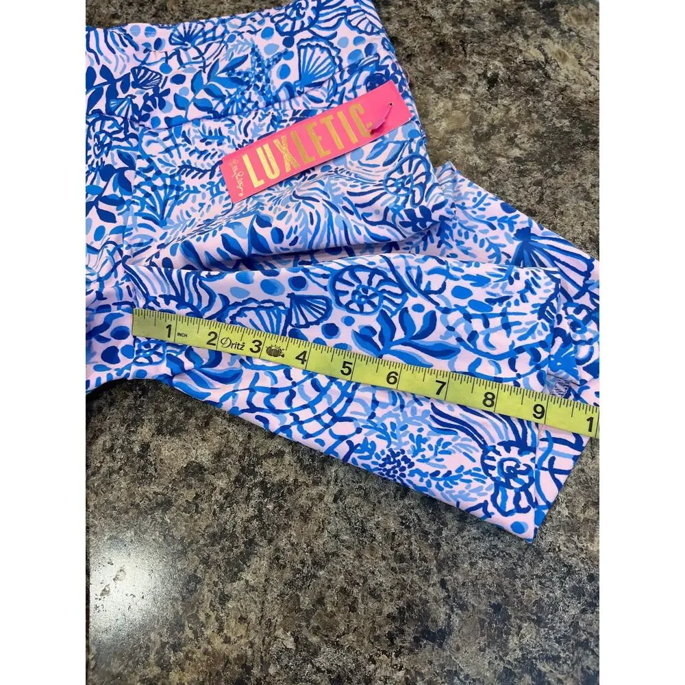 Lilly Pulitzer Luxletic Reid Short‎ Pink Blue Print NWT Size 00